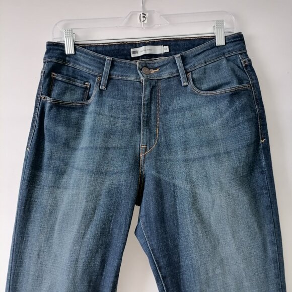 Levi's Womens Denim Blue Five Pocket Design Mid Rise Skinny Jeans Size 12 - Picture 2 of 10